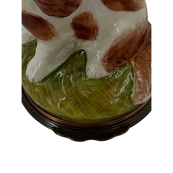 HALCYON DAYS PORCELAIN BONBONNIERE CAVALIER KING CHARLES‎ SPANIEL Trinket Box - Picture 3 of 12